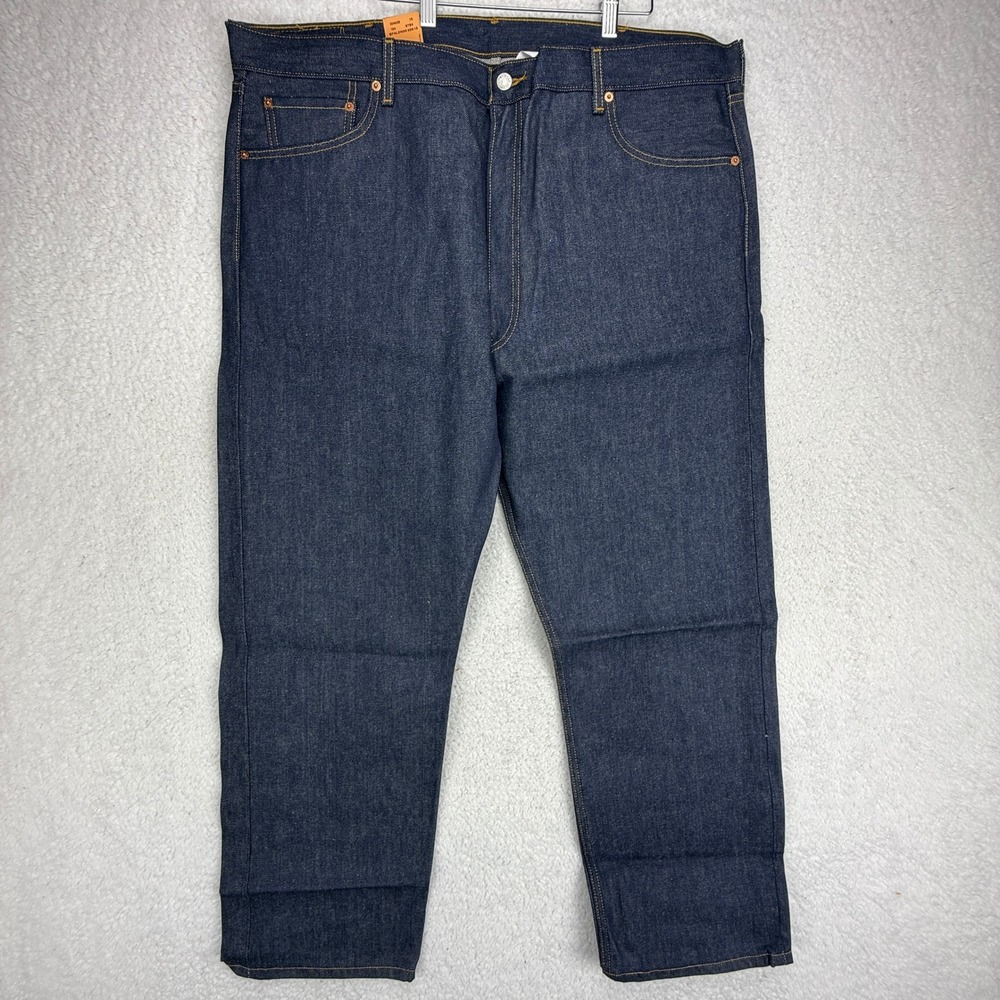 Levis 501xx Shrink-To-Fit Jeans Mens 44x30 Raw Indigo Rigid Denim 00501-0000 NEW - Picture 2 of 10
